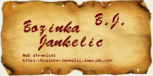 Božinka Jankelić vizit kartica